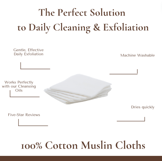 Cotton Muslin Cloths <br>Exfoliate & Cleanse